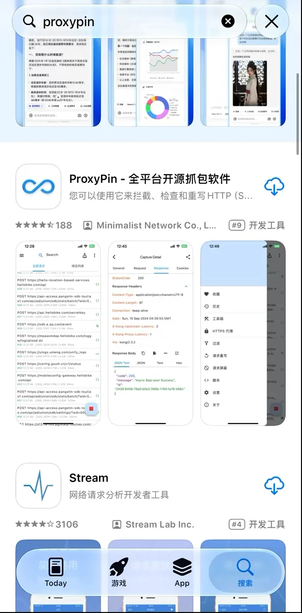 App Store 中的 ProxyPin 安装页面