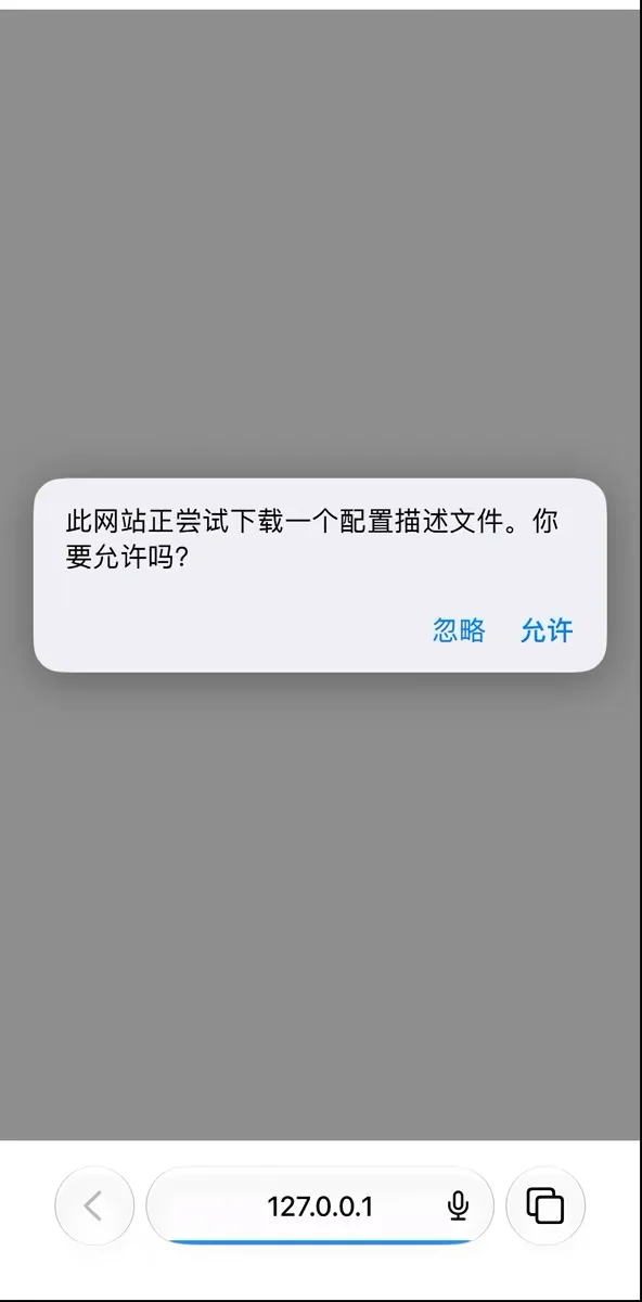ProxyPin 的下载证书描述文件页面